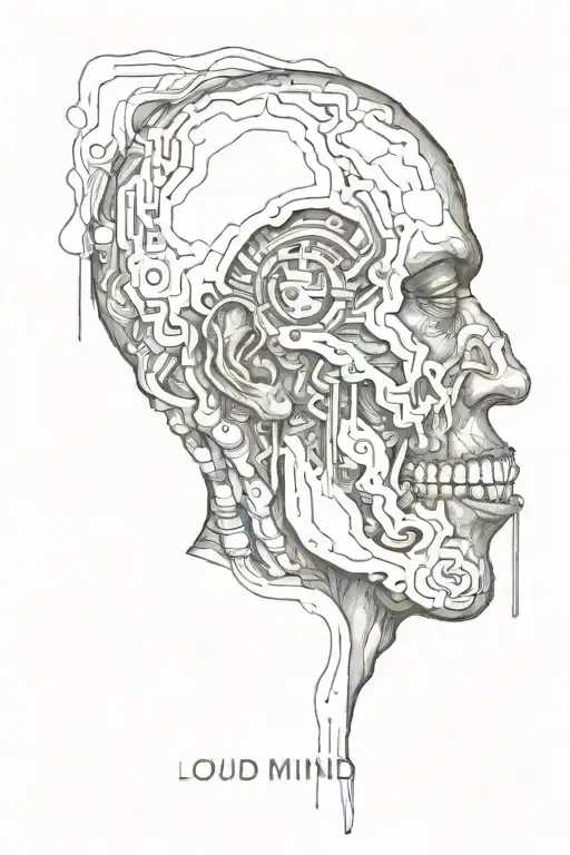 loud mind silent mouth tattoo design idea