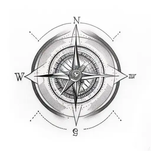 leg nature sleeve with mountains, and compass, and lone hiker tattoo design idea