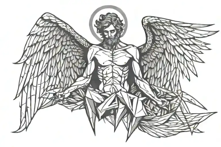 Fallen Angel Lucifer in a state of rage  tattoo design idea