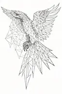 geometric eagle wings tattoo design idea