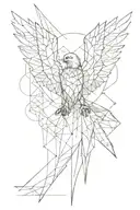 geometric eagle wings tattoo design idea