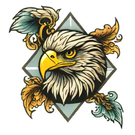 eagle eye inside a diamond tattoo design idea