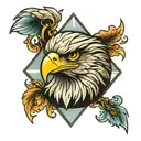 eagle eye inside a diamond tattoo design idea