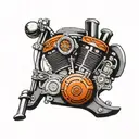 motorcycle engine harley davidson motorcycle tattoo design idea