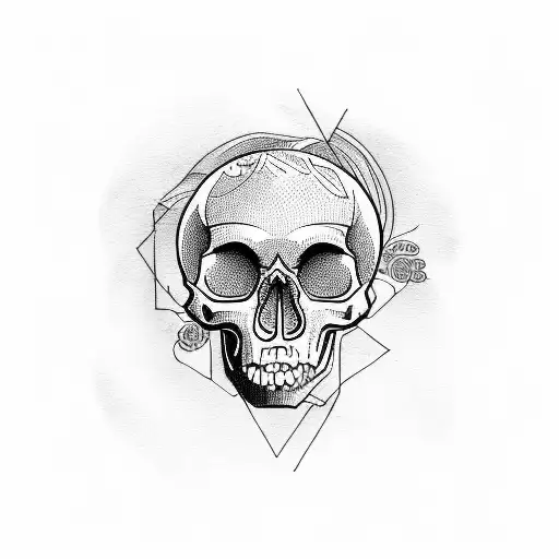 Skull, Depression, Alone, Overthinking tattoo design idea