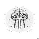 brain, Depression, Alone, Overthinking, minimalistic, men tattoo design idea