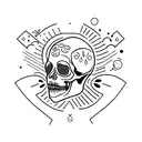 Skull, Depression, Alone, Overthinking tattoo design idea