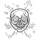 Skull, Depression, Alone, Overthinking tattoo design idea