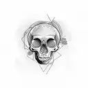 Skull, Depression, Alone, Overthinking tattoo design idea