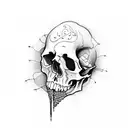 Skull, Depression, Alone, Overthinking tattoo design idea