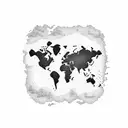 A dotwork tattoo featuring a detailed map of all the places you've traveled with a small cat silhouette in each location tattoo design idea