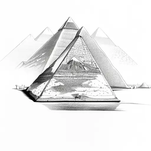 pyramids tattoo design idea