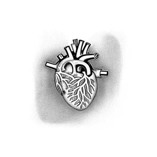 An anatomical heart puzzle piece with intricate details tattoo design idea