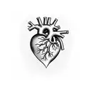 An anatomical heart puzzle piece with intricate details tattoo design idea