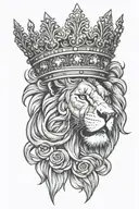 Gothic Lion crown tattoo design idea