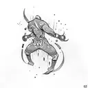 Muay thai fighter tattoo design idea