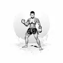 Muay thai fighter tattoo design idea