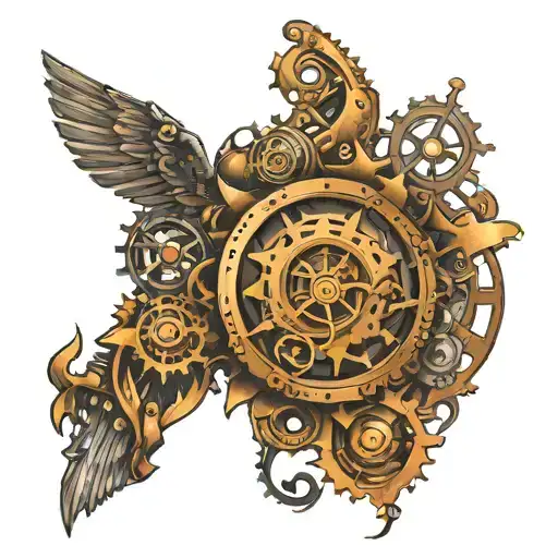 steampunk tattoo design idea