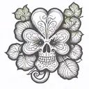 There will be many four leaf clover images and among them one skull image with a sly smile. Clover clover tattoo design idea