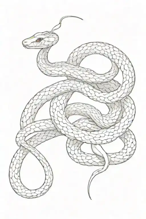 a long two head snake gets cut with three ✂️  tattoo design idea