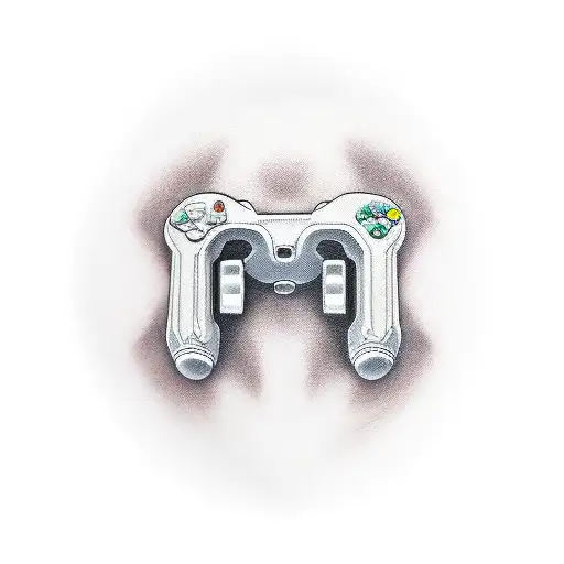 the name SK on a gaming controller tattoo design idea