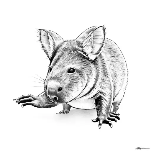 dancing wombat tattoo design idea