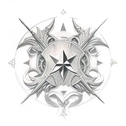 Templar down on knees tattoo design idea