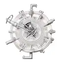 Clockwork mechanism forming a cross, symbolizing the balance between time and faith tattoo design idea