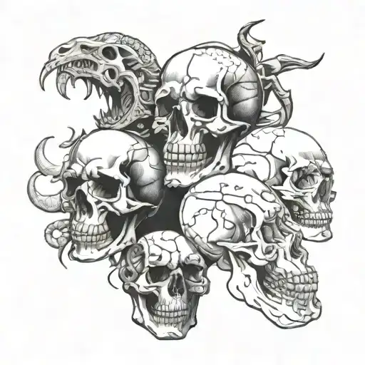 skulls,scorpions,smoke,cheese tattoo design idea