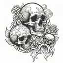 skulls,scorpions,smoke,cheese tattoo design idea
