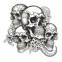 skulls,scorpions,smoke,cheese tattoo design idea