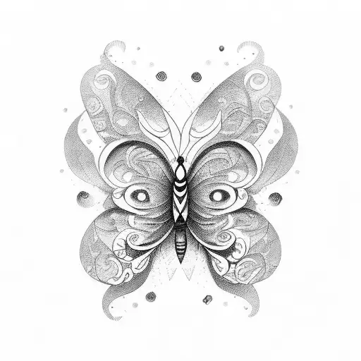 mariposa puntiaguda  tattoo design idea