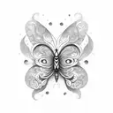 mariposa puntiaguda  tattoo design idea