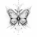mariposa puntiaguda  tattoo design idea