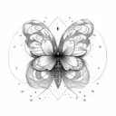mariposa puntiaguda  tattoo design idea