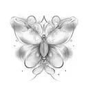 mariposa puntiaguda  tattoo design idea