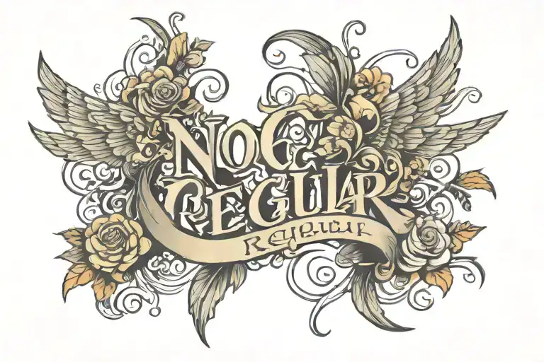 written "no regular" tattoo design idea
