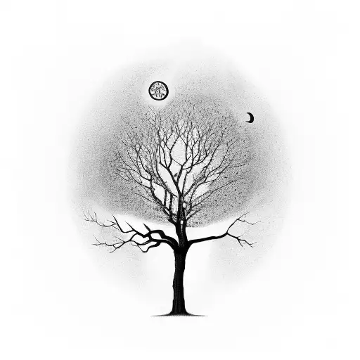 a tree of life has soul mates swinging below the dieing half of the tree with a semi colon in the middle with a feather tattoo design idea