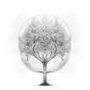Tree of life thats half dead where two soul mates swing. and a semi colon colon in the trunk of the tree tattoo design idea