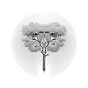 Tree of life thats half dead where two soul mates swing. and a semi colon colon in the trunk of the tree tattoo design idea