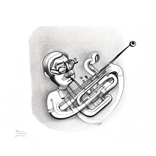 hands playing contrabass, jazz tattoo design idea