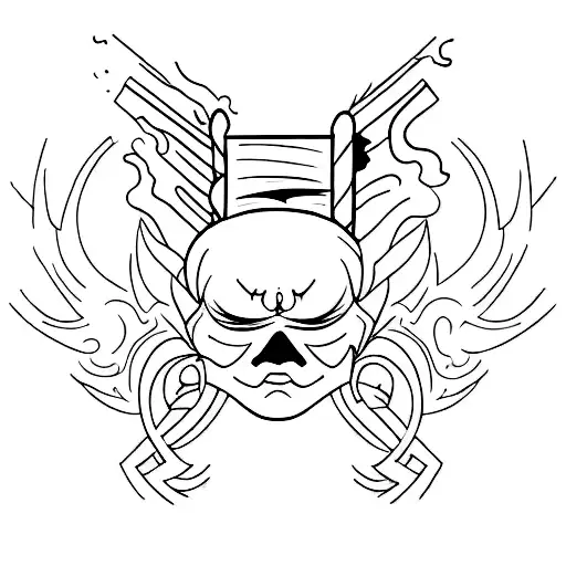 good and evil. night and day tattoo design idea