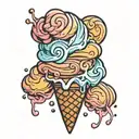 ice cream cone melting tattoo design idea