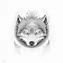 yin and yang by wolf tattoo design idea