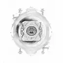 yin and yang by wolf tattoo design idea