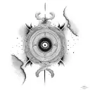 yin and yang by wolf tattoo design idea