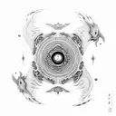 yin and yang by wolf tattoo design idea