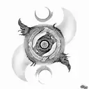 yin and yang by wolf tattoo design idea