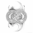 yin yang by wolf tattoo design idea