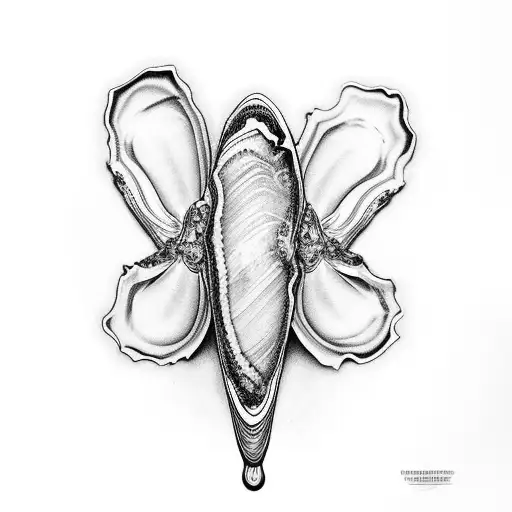 oyster shell tattoo design idea